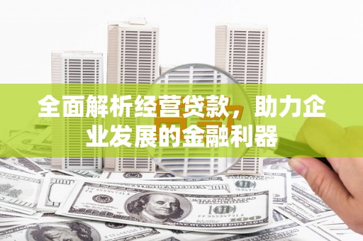 郴州全面解析经营贷款，助力企业发展的金融利器