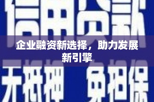 郴州企业融资新选择，助力发展新引擎