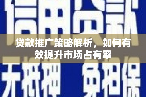 郴州贷款推广策略解析，如何有效提升市场占有率