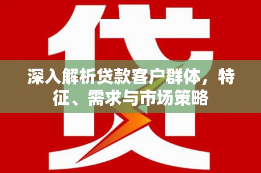 郴州深入解析贷款客户群体，特征、需求与市场策略