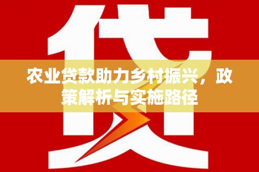 郴州农业贷款助力乡村振兴，政策解析与实施路径