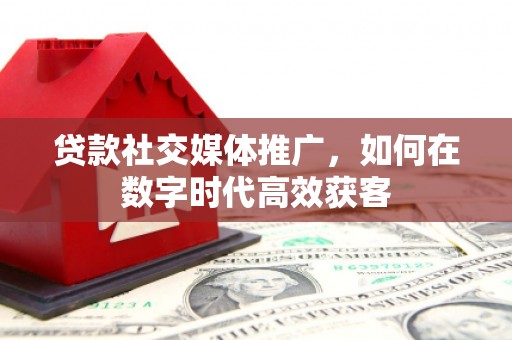 郴州贷款社交媒体推广，如何在数字时代高效获客