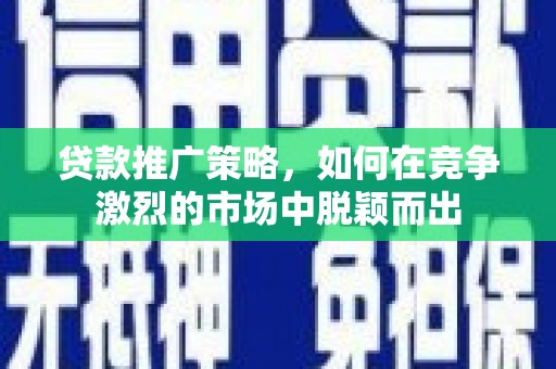 郴州贷款推广策略，如何在竞争激烈的市场中脱颖而出