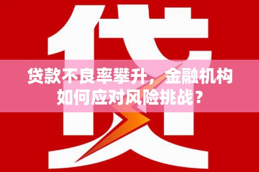 郴州贷款不良率攀升，金融机构如何应对风险挑战？