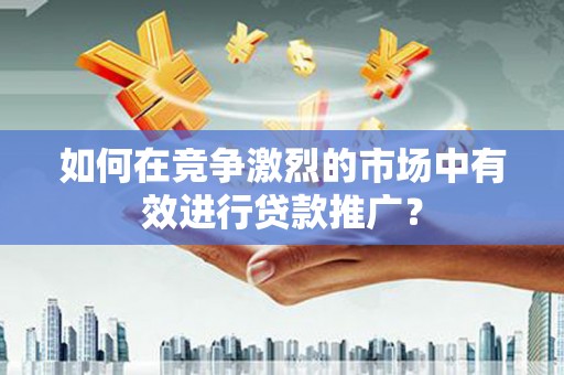 郴州如何在竞争激烈的市场中有效进行贷款推广？