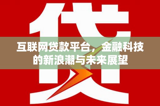 郴州互联网贷款平台，金融科技的新浪潮与未来展望