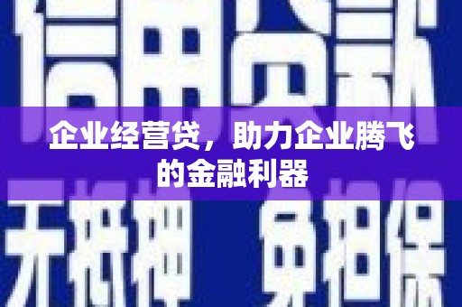 郴州企业经营贷，助力企业腾飞的金融利器