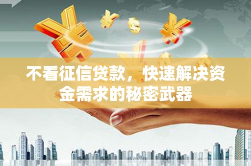 郴州不看征信贷款，快速解决资金需求的秘密武器
