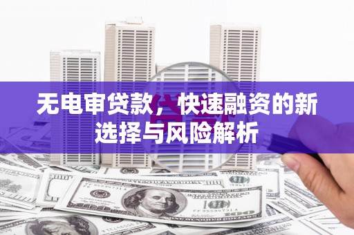 郴州无电审贷款，快速融资的新选择与风险解析