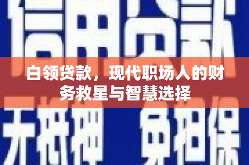 郴州白领贷款，现代职场人的财务救星与智慧选择
