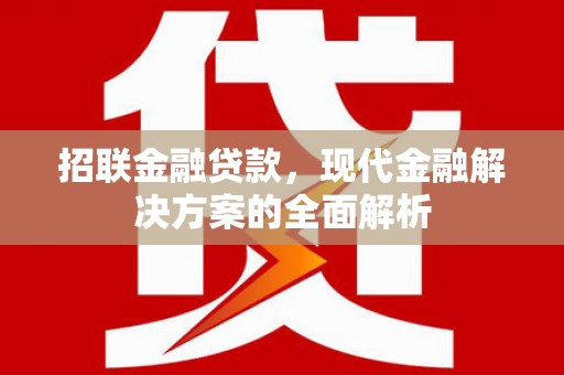 郴州招联金融贷款，现代金融解决方案的全面解析