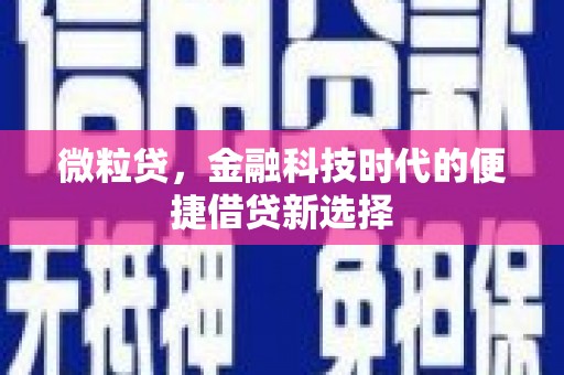 郴州微粒贷，金融科技时代的便捷借贷新选择