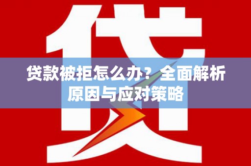 郴州贷款被拒怎么办？全面解析原因与应对策略