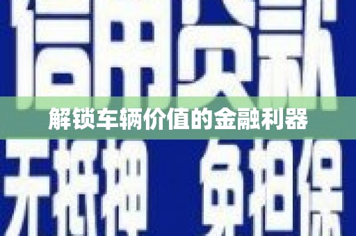郴州解锁车辆价值的金融利器